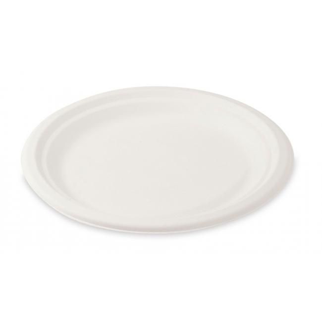 [HY410220] Runder Teller, Bio-Zuckerrohr, Durchmesser 22 cm (50 Stück).