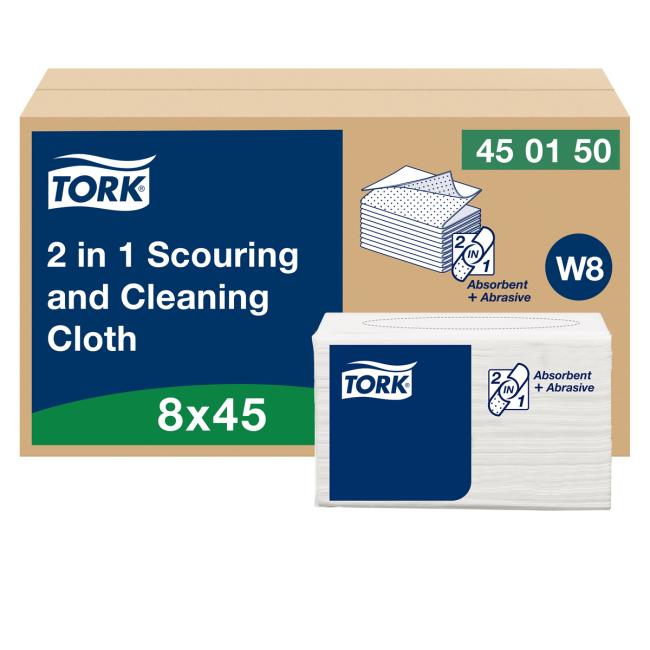 [HY450150] Tork 2-in-1 Scheuer- und Reinigungstücher W8 (45 Stück)