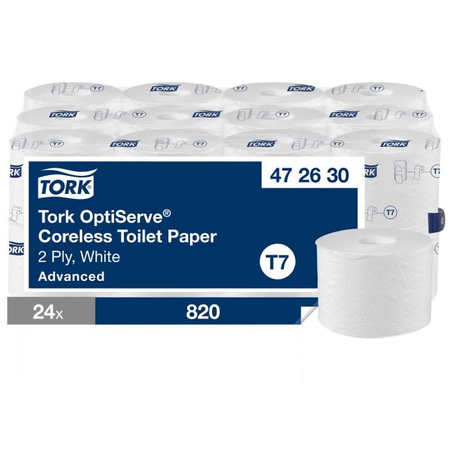 Toilettenpapier ohne Kern, fortschrittlich, 2-lagig. TORK OptiServe T7