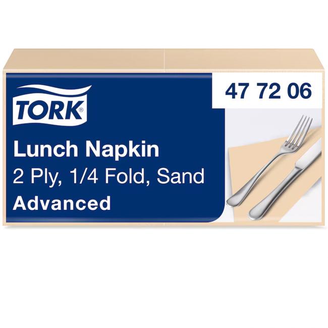 Papierservietten, 2-lagig. TORK Exclusiv 33 x 33 cm, elfenbein/ 200 Stück.