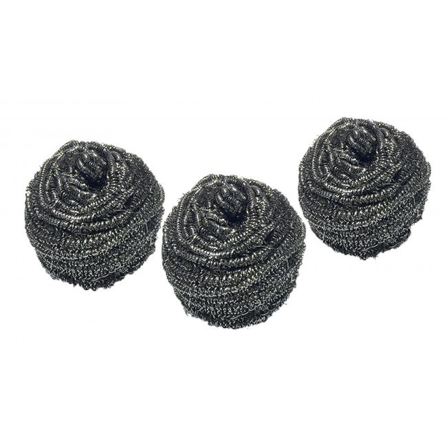 Geschirrtuch aus Edelstahldraht, 15 g, spiralförmig (3 Stück)