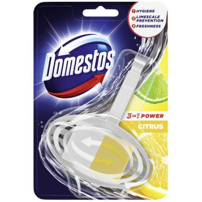[HY540428] Domestos 3-in-1 WC-Stein, wandmontiert, massiv, Zitrus, 35 g