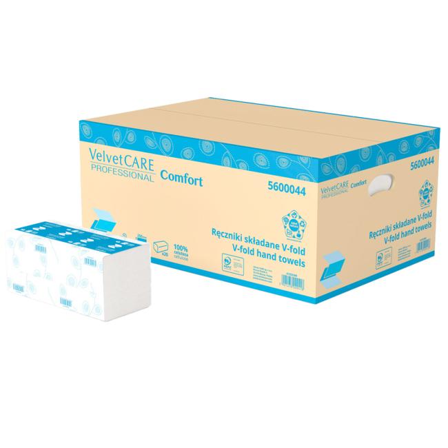 [HY600053] ZZ gefaltete Papierhandtücher 2-lagig VELVET CARE 100% Zellulose, 25x23 cm (20 Packungen)