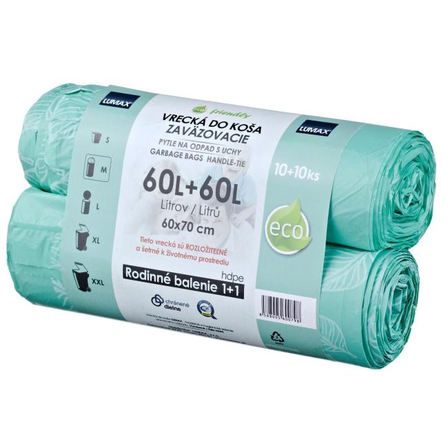 Müllsäcke 60 l 60 x 70 cm 2 x 10 Stück mit Griffen