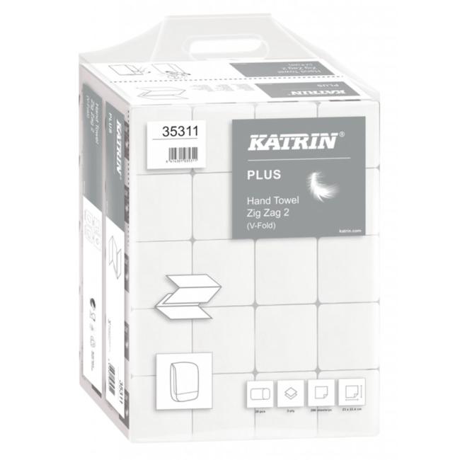 Papierhandtücher gefaltet ZZ 2-lagig KATRIN Plus super Handy Packung weiß (20 Packungen)