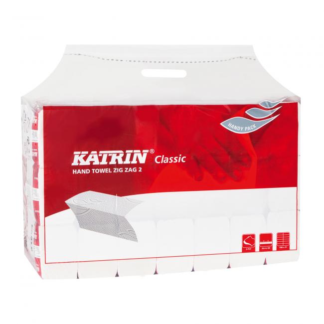 [HY616940] Papierhandtücher gefaltet ZZ 2-lagig KATRIN Classic Handypackung weiß (20 Packungen)