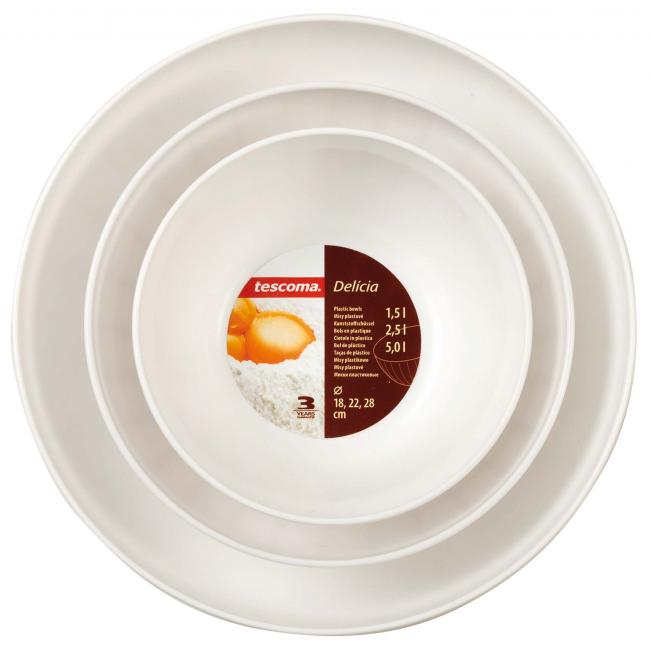 [HY630364] DELÍCIA Plastikschüsseln, 3er-Pack