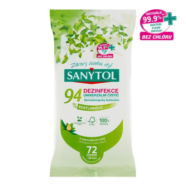 [HY631620] Sanytol Reinigungstücher, 94 % pflanzlich, 72 Stück