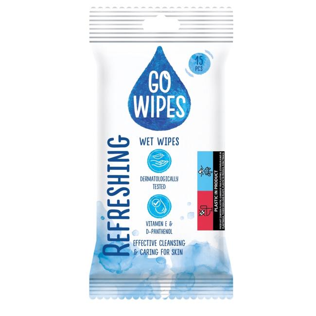 [HY644623] GoWipes Handreinigungstücher, 15 Stück.