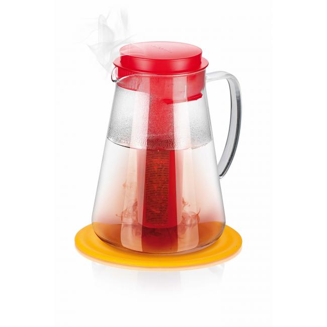 [HY662820] TEO-Kanne mit Aufguss- und Kühlfunktion, 2,5 l, rot