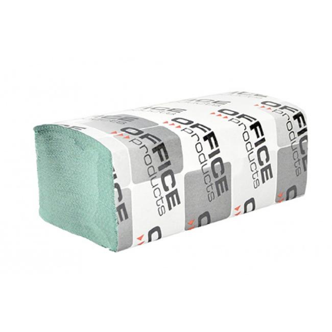 [HY725102] Office Products ZZ 1-lagige, grüne Recycling-Papierhandtücher (20 Packungen), 4000 Blatt