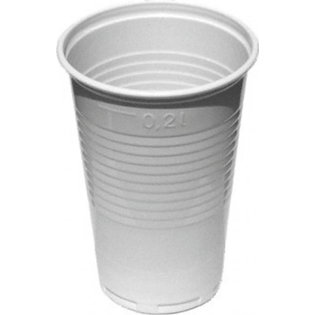 Plastikbecher 200 ml weiß 100% recycelt (100 Stück)