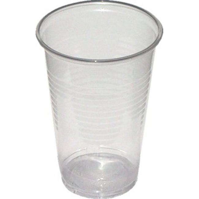 Plastikbecher 200 ml, transparent, 100 % recycelt (100 Stück)