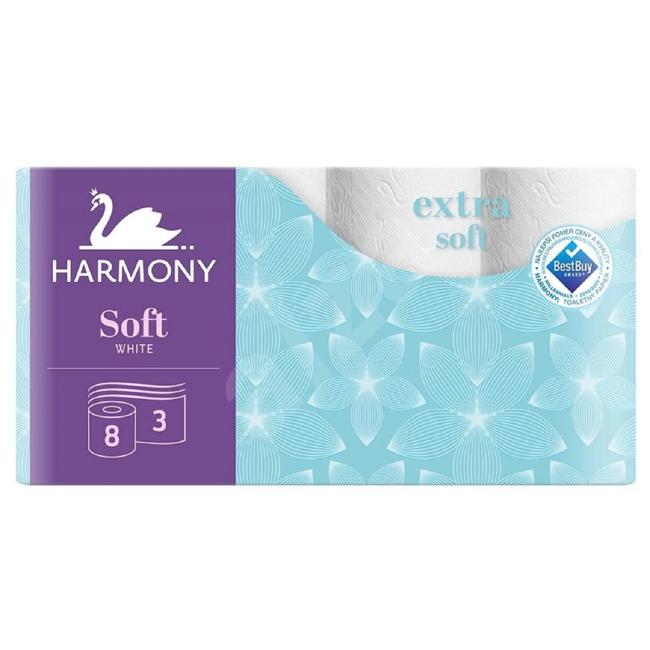 [HY751073] Toilettenpapier 3-lagig Harmony Extra Soft weiß, recycelt, Rolle 17,5 m (8 Stück).