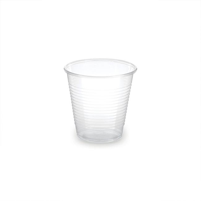 [HY763000] Transparenter Becher aus biologisch abbaubarem Kunststoff (PLA), 150 ml (100 Stück)