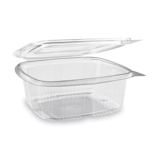 [HY776100] Quadratische, transparente Kunststoffschüssel mit Deckel, 1000 ml, 50 Stück