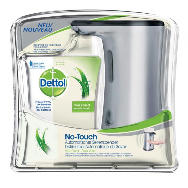 Dettol berührungsloser Spender mit 250 ml Nachfüllpackung – Aloe Vera