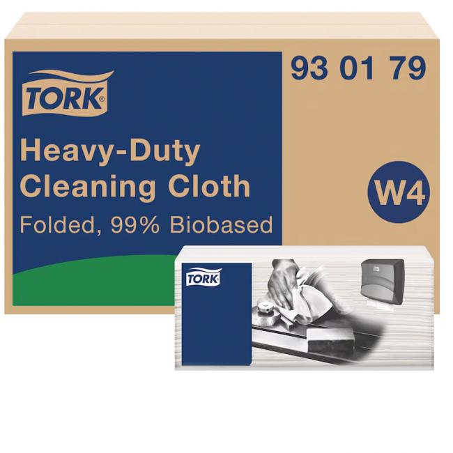 Gefaltete Feuchttücher TORK Heavy-Duty Biobased W4 1-lagig, 105 Stück
