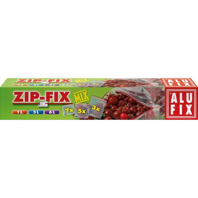 [HY946008] Universelle ZIP-FIX-Beutel mit Reißverschluss, MIX: 7 x 1 l, 5 x 3 l, 3 x 6 l