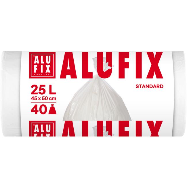 Müllsäcke 25 l, 40 Stück, 10 µm, HDPE 50 x 45 cm, weiß,