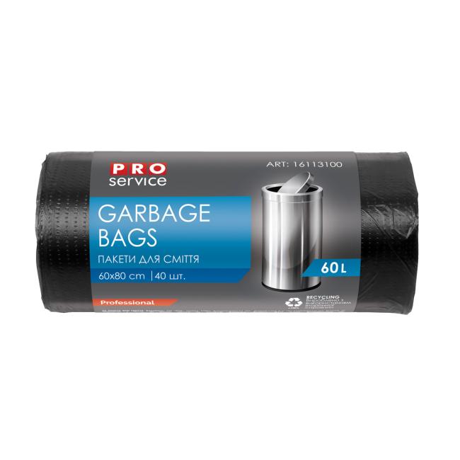 Müllsäcke 60 x 80 cm, LDPE, 60 l, 20 µm, 20 Stück schwarz