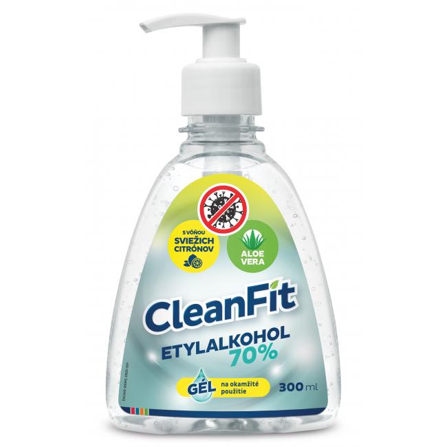 CleanFit 70% Zitrus-Handdesinfektionsgel mit Pumpe, 300 ml