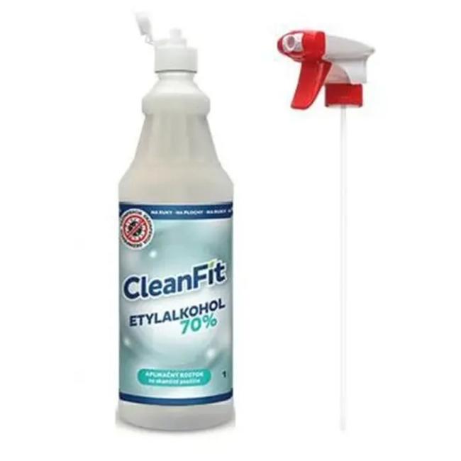 CleanFit Desinfektionslösung, 70%iger Ethylalkohol, 1 l + GRATIS Sprühgerät