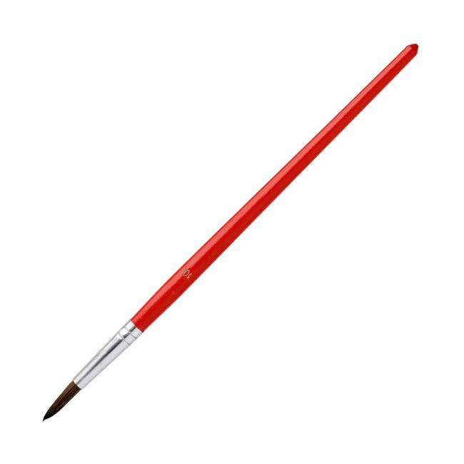 [IC015004] Rundbürste Nr. 10 mit rotem Griff, 12 Stück