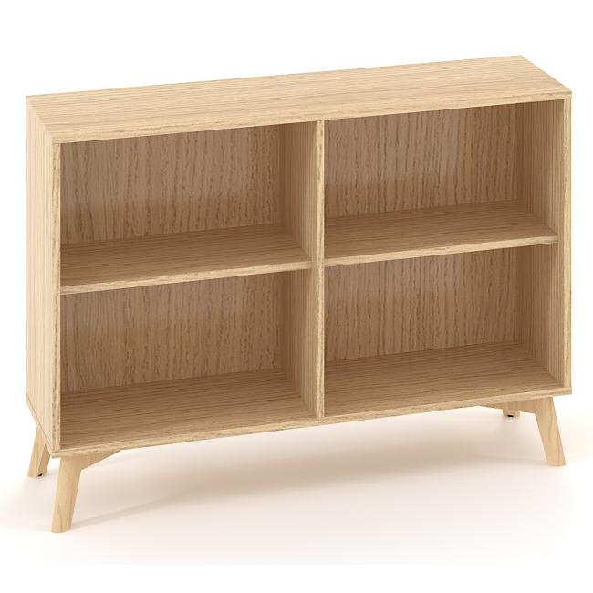 ALFA ROOT Nischenregal mit Trennwand, 1 Ablage, 120 x 45 x 88,7 cm, Eiche