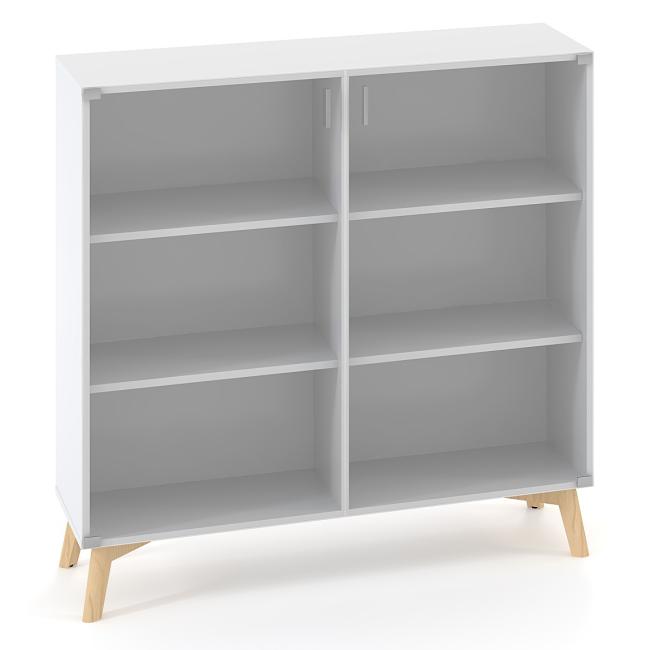 [IR100057] ALFA ROOT Nischenregal mit Trennwand, 2 Ablagen, 120 x 45 x 121,5 cm, weiß