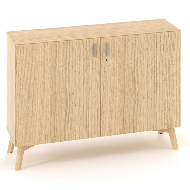 ALFA ROOT Regal mit Trennwand, 1 Ablage, 120 x 47 x 88,7 cm, Eiche