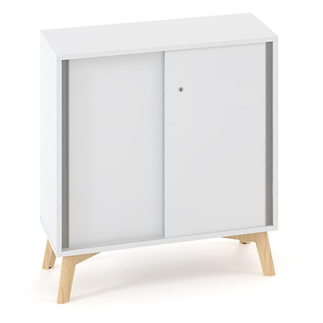 [IR100071] ALFA ROOT Regal, Schiebetüren, 1 Ablage, 80 x 45 x 88,7 cm, weiß