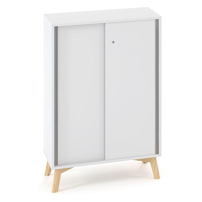 ALFA ROOT Regal, Schiebetüren, 2 Regalböden, 80 x 45 x 121,5 cm, weiß