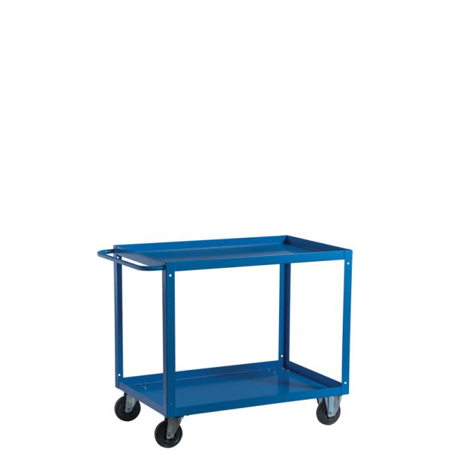 Industrieller Montagewagen, 2 Ablagen, H 84 x B 92 x T 60 cm, blau