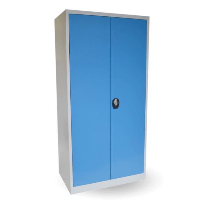 [AA000222] Tiefer Aufbewahrungsschrank, H 195 x B 105 x T 63 cm, RAL 7035 Grau, RAL 5012 Blau